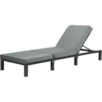 Svita Gartenliege Schwarz - Bequeme Relaxliege für den Garten - Gartenliegen - Svita Peach Gartenliege mit 5-fach verstellbarer Rückenlehne und abnehmbaren, waschbaren Polstern für höchsten Komfort und Langlebigkeit.