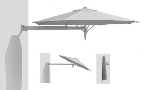 Schneider Aluminium Wandschirm MURO 250cm silbergrau - Sonnenschirm mit 2,5 m Breite, aus langlebigem Aluminium und Polyester, ideal für den Garten oder die Terrasse, inklusive praktischer Schutzhülle.
