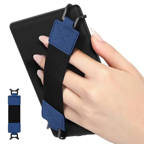 Moko Sicherheits-Handschlaufe für Kindle eReaderFire Tablet, Kindle/Kobo/Voyaga/Lenovo/Sony Kindle E-Book Tablet, elastische vielseitige Handschlaufe, Leichter Fingergriffhalter, schwarzer Gürtel,