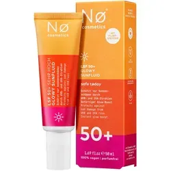 Nø Cosmetics safe tøday Glowy Sunfluid LSF 50+ 50 ml - Sonnenfluid mit sehr hohem UV-Schutz LSF 50+, verleiht sofortigen Glow und perfektioniert das Hautbild. Ideal für alle Hauttypen, schweißfest und leicht.