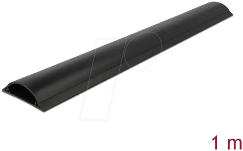 DELOCK 20711 - Selbstklebender Kabelkanal 70 x 20 mm, 1 m lang in Schwarz, ideal zum Bündeln und Verdecken von Kabeln