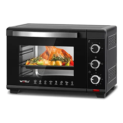 WOLTU Mini Backofen 28 L - Vielseitiger Pizzaofen mit 3 Heizmodi - Minibackofen mit 1600 W, ideal zum Backen, Braten und Auftauen. Mit Doppelglastür und einfacher Reinigung durch Krümelblech - perfekt für jede Küche.