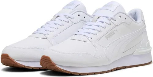 PUMA ST RUNNER V4 L Sneaker - Sportliche Sneaker in PUMA White-Glacial Gray-Gum, mit hochwertigem Leder-Obermaterial und bequemer Gummisohle für optimalen Tragekomfort.