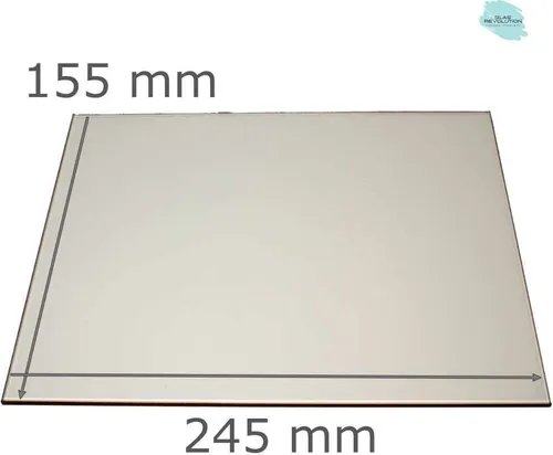 Feuerfestes Kaminglas nach Maß | Ofenglas für alle Größen - (680,00 EUR / qm) - 245 mm x 155 mm