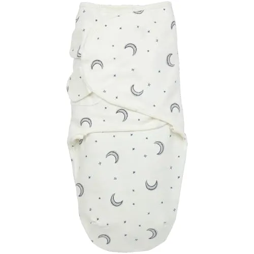 Meyco Baby Pucksack - 0-3 Monate - Pucktuch Swaddle für Neugeborene - 100% Baumwolle - Oeko Tex Zertifiziert - weicher Schlafkomfort - atmungsaktiv & feuchtigkeitsabsorbierend - Moon Indigo