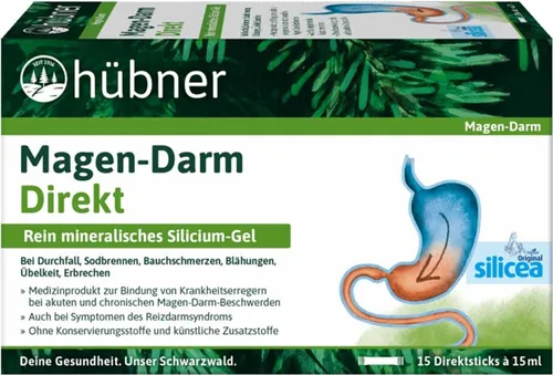 Hübner Magen-Darm Direkt Gel - Praktisches Kieselsäure-Gel zur Unterstützung der Verdauung. Ideal für unterwegs, ohne Wasser anwendbar und perfekt für Reisen oder Büro. Natürlich und einfach in der Anwendung.
