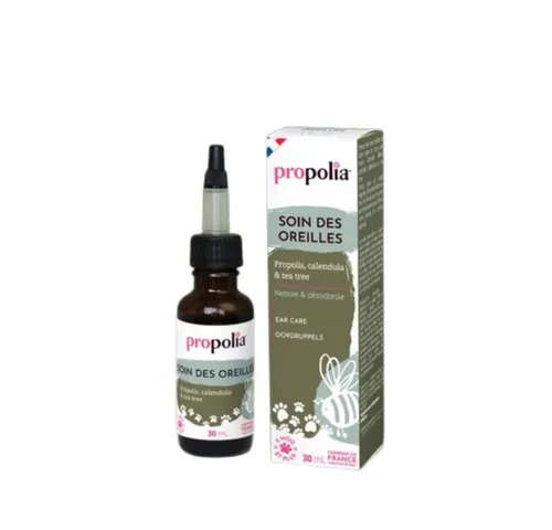 propolia Ohrenreiniger Natürliche Ohrenpflege Hund & Katze - Propolis Calendula Teebaumöl, Ohrentropfen für Hunde Katzen - Ohrreinigung & Ohrhygiene Bio