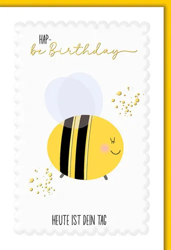Geburtstag - Karte mit Umschlag - Hap- bee Birthday