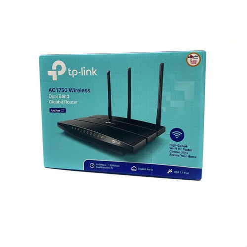 WL-Router TP-Link Archer C7 (1750MBit) - Leistungsstarker WLAN-Router mit 1750 MBit/s für schnelles und stabiles Internet. Ideal für Streaming und Gaming in großen Haushalten.