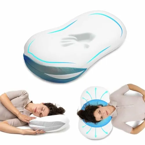 Wolken-Tiefschlaf-Kissen - Orthopädisches Nackenstützkissen aus Memory Foam - Kissen für optimalen Schlafkomfort, ergonomisches Design sorgt für schmerzfreies Erwachen. Hochwertiger, hypoallergener Memory-Schaum bietet perfekten Halt für Nacken und Rücken.