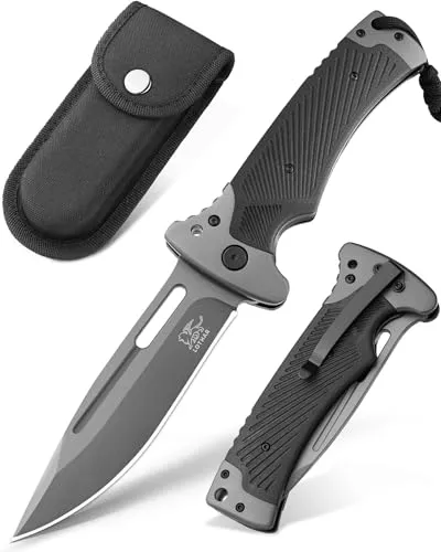 LOTHAR RHINO Klappmesser, Scharfe Taschenmesser Outdoor, Outdoor Messer mit G10 Griff, Survival Messer, Camping messer