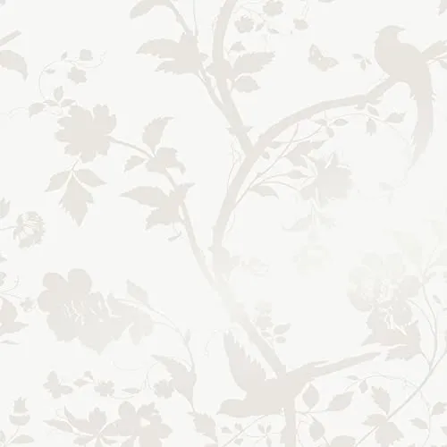 Laura Ashley Orientalischer Garten Perlglanz Weiß Tapete