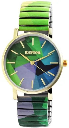 Raptor Colorful Edition Damen-Uhr - Armbanduhren für Damen mit hochwertigem Quarzuhrwerk für präzise Zeitmessung und einem flexiblen Edelstahl-Zugarmband für höchsten Tragekomfort.