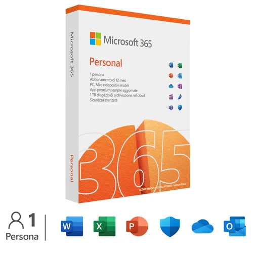 Microsoft 365 Single - 1 Nutzer, Mehrere Geräte, inkl. Microsoft Defender - Systemoptimierung für 1 Nutzer auf bis zu 5 Geräten gleichzeitig, inkl. 1 TB OneDrive Cloudspeicher und Premiumfunktionen in Word, Excel, PowerPoint und OneNote.