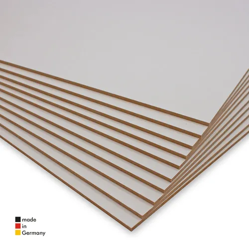 3mm 60 x 40 cm 10er Set MDF-Platten | weiß lackiert, Perfekt für Lasergravur, CN