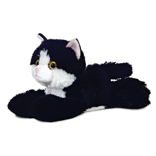 Aurora 8-inch Flopsie Cat (Black/White)