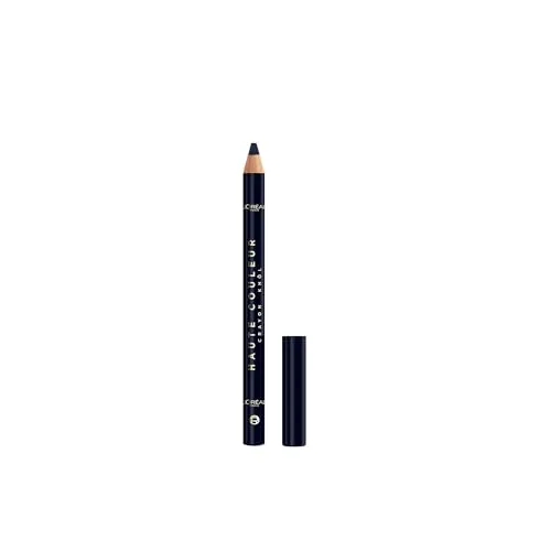 L'Oréal Paris Augen Make-up, Haute Couleur Khol Eyeliner für intensive Farbe & müheloses Verblenden, Wischfester Kajalstift mit Shea Butter, Cremige Puder-Formel, Farbe: Bleu Suede