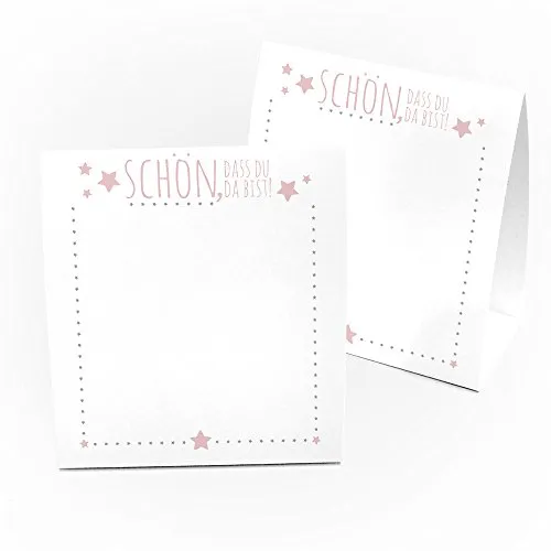 Frau WunderVoll® 12 TISCHNUMMERN SCHÖN, DASS DU DA BIST, 350 Gramm Papier/Hochzeit Vintage, Tischaufsteller, Tischkarten, Menükarten, Menü, Tisch Nummer, Tischdeko, Dekoration, Hochzeitsdekoration