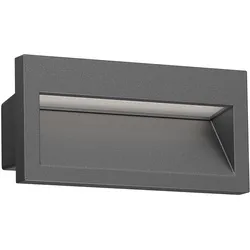 ledscom.de LED Wandeinbauleuchte NOLA - Energieeffizientes Downlight für außen - Lampen, IP54 Schutz gegen Staub und Spritzwasser, ideal für blendfreie Beleuchtung von Treppen und Terrassen mit warmweißem Licht.