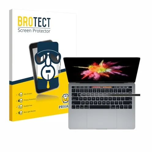 BROTECT Anti-Spy Blickschutzfolie für Apple MacBook Pro 13" 2017 (Unteres Display) Privacy Screen Protector [Displayschutz, Sichtschutz]
