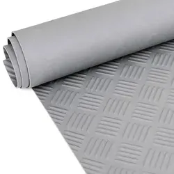Gummi Antirutsch Premium TPE Geruchsarm Bodenbelag Riffelblechoptik Grau 3mm Stark 100 cm Breite 50 cm Länge