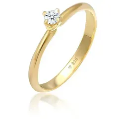Elli DIAMONDS Solitär Diamantring 0.11 ct - Klassischer Verlobungsring aus 925er Silber mit handgefertigtem Brillantschliff-Diamanten, inklusive Echtheitszertifikat – perfekt für den besonderen Moment.
