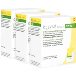 RELVAR Ellipta 92 Mikrogramm/22 Mikrogramm Inh.-P. 3X30 St