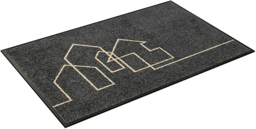 wash+dry Fußmatte Linestreet 50x75cm - Vielseitige Fußmatte für Innen und überdachten Außenbereich, waschbar bis 60°C, rutschfest und trittschalldämmend – ideal für Allergiker und Tierbesitzer.