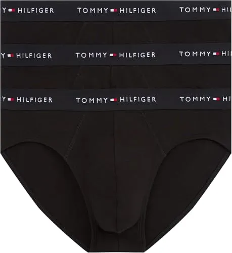 Tommy Hilfiger Underwear Slip 3P BRIEF DTM - Packung mit Logo-Elastikbund - Herrenunterhosen, 3er-Pack in Schwarz mit elastischem Logobund für optimalen Tragekomfort und perfekten Sitz.