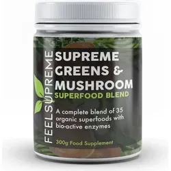Feel Supreme Supreme Greens & Pilze - Ballaststoffreiche Mischung, 300g - Entdecken Sie die Feel Supreme Supreme Greens & Pilze – eine hochwertige Mischung aus nährstoffreichen Superfoods und Ballaststoffen. Ideal für Smoothies und eine bewusste Ernährung. 100% natürlich und vegan!