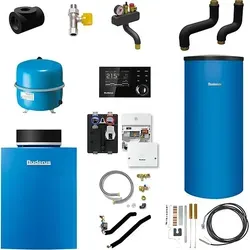Buderus GB212 Logaplus Gas-Brennwert Heizungspaket K61 mit nebenstehendem Warmwasserspeicher SU200, Regelgerät & Zubehör - 15 kW - 7739610466