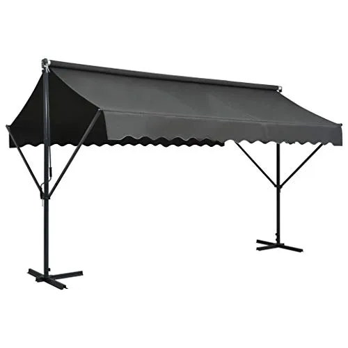 vidaXL Freistehende Markise 400x300 cm Anthrazit - Markise für Garten und Terrasse, wasserabweisend und robust mit pulverbeschichtetem Stahlrahmen. Ideal für schattige, kühle Plätze im Freien.