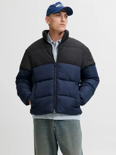 Jack & Jones Steppjacke JJMAZE PUFFER COLLAR - Modische Steppjacke mit pflegeleichtem, schnell trocknendem Material. Ideal für den Alltag und in Größe XXL erhältlich. Setzen Sie auf einen trendigen Look mit Colorblocking!