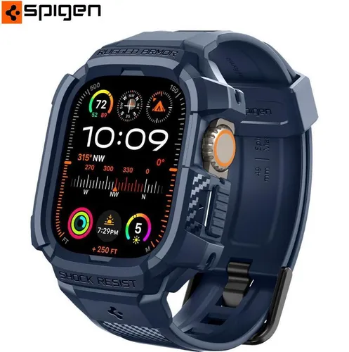 Spigen Schutzhülle mit Armband für Apple Watch Ultra 2/1 49mm - Dunkelblau - Schutzhülle mit Armband, schützt Ihre Apple Watch Ultra effektiv und bietet gleichzeitig stilvollen Komfort in Dunkelblau.