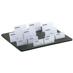 EUROPEL Aufstell-Verteilerplatte mit 15 Slots - Ausweishalter mit 15 Slots für bis zu 75 Visitenkarten, robust aus PVC, ideal für Büro und Gastronomie, sorgt für Ordnung und schnellen Zugriff auf Ihre Karten.