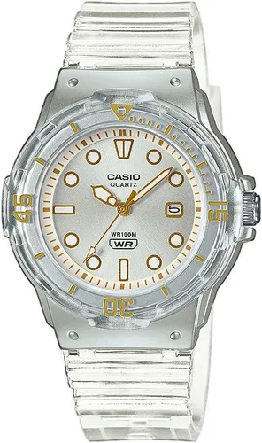 CASIO Chronograph Timeless Collection LRW-200HS-7EVEF - Damenuhr mit transparentem Design, langlebigem Resin-Gehäuse und präzisem Chronographen für stilbewusste Frauen.