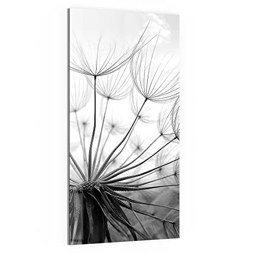 DEQORI Glas-Magnettafel | 50x100 cm groß | Motiv "Pusteblume Nahaufnahme" | Memo-Board aus Glas | Magnetboard inkl. Magnete, Stift & Tuch für Küche & Büro | Tafel magnetisch & beschreibbar