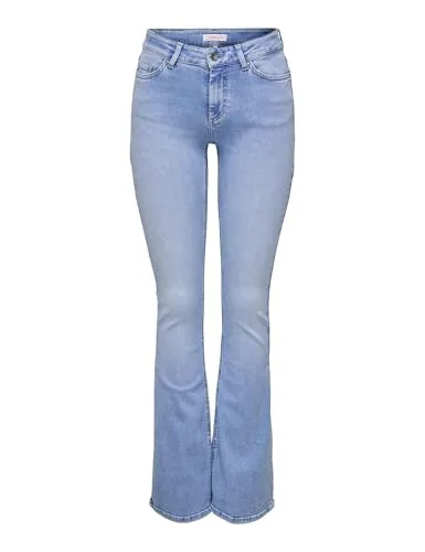 ONLY Onlblush Mid Flared DNM Tai198 Noos Jeans - Stylische Jeans für Jugendliche, mit ausgestelltem Schnitt und komfortablem mittlerem Bund, perfekt für lässige Outfits.