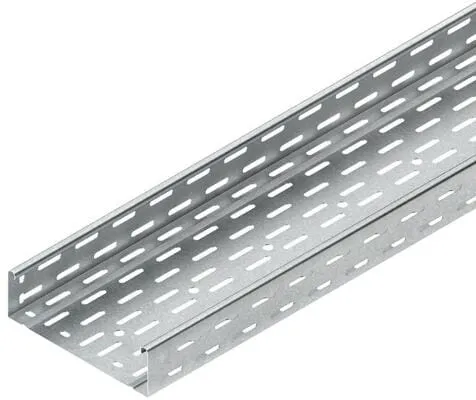 Niedax RLC 60.400 Kabelrinne, 60x400x3000mm - Kabelrinnen & U-Profile, hochwertige Stahlkonstruktion, bandverzinkt, ideal für flexible Befestigungssysteme dank durchgehender Sicken und versetzter Perforation.