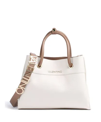 Valentino Damen Alexia Tasche, Bianco/Cuoio - Damen-Henkeltaschen mit großem Hauptfach für A4-Dokumente, perfekt für Büro und Alltag, Maße: 33 x 25 x 12 cm, stilvoll und funktional.