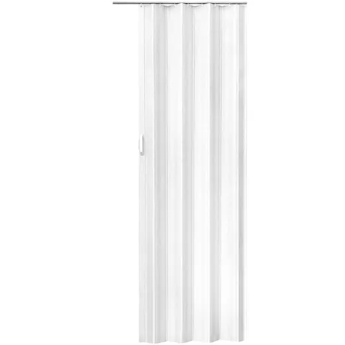 tectake Zimmertür Falttür - Doppelwandprofil mit Schiebegriff, 80 cm breit, 203 cm hoch, elegant in Weiß und aus robustem PVC