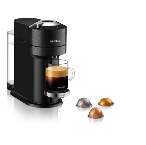 Krups XN 9108 Vertuo Next Kaffeekapselmaschine - Kaffeepad- & Kapselmaschinen, 1,1L Wassertank, 15 bar Druck für perfekten Espresso, schnelle Aufheizzeit von nur 30-35 Sekunden, elegante schwarze Optik.