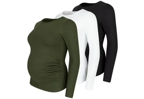 M.M.C. Umstandsshirt Langarm Basic Umstandsmode (3-tlg)