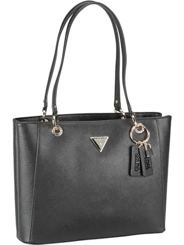 GUESS Women Noelle Noel Tote Bag, Schwarz – Stilvoller Damen-Shopper - Damen-Shopper mit abnehmbarer Dekoration und elegantem Triangle Logo aus Metall, perfekt für jeden Anlass.