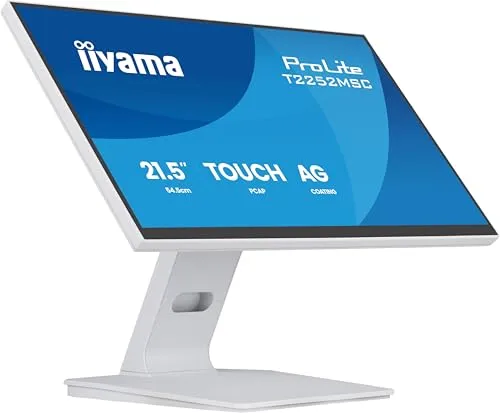 iiyama ProLite T2252MSC-W2AG 21,5" Monitor - Hochauflösender 21,5" (54,61cm) Touchscreen-Monitor mit Full HD 1920x1080, ideal für interaktive Anwendungen. Anschlussmöglichkeiten: 1x DisplayPort und 1x HDMI.