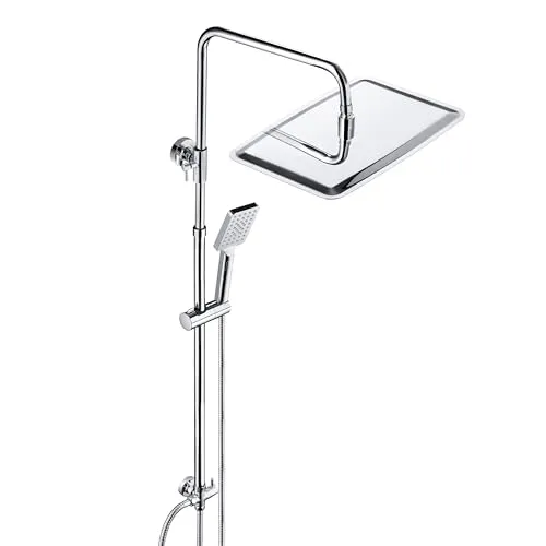 JOHO 304 Edelstahl Duschset - Regenduschsystem mit großer Kopfbrause 35x25cm - Sonstige, hochwertiges Edelstahlmaterial für Langlebigkeit und ein luxuriöses Duscherlebnis.