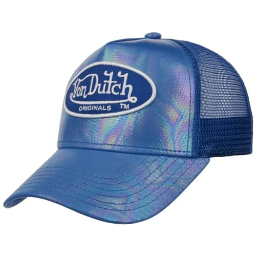 Von Dutch Adelaide Trucker Cap - Hellblau - Stylische Einheitsgröße (54-59 cm), verstellbar und mit 7 cm Schirmlänge, ideal für lässige Outfits und den Sommer. Perfekt für Herren, die modisch unterwegs sein wollen!
