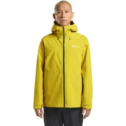 Funktionsjacke JACK WOLFSKIN "HIGHEST PEAK 3L JKT M", Herren, Gr. S (48), grün (chartreuse), Oberstoff: 100% POLYESTER ; Futter:100% POLYESTER, Jacken