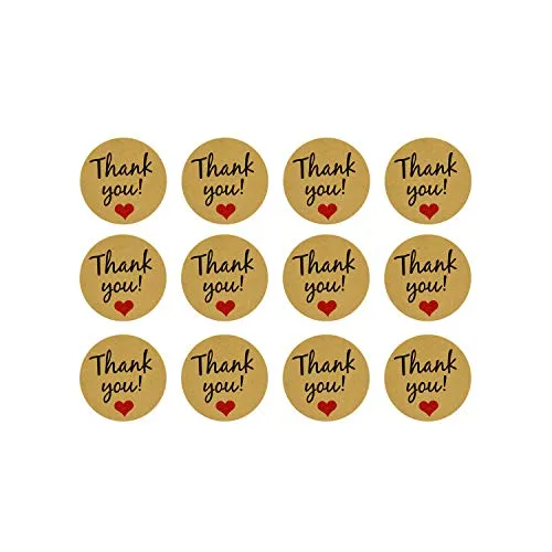 Oblique Unique® 12 Thank You! Danke Sticker mit Herz Aufkleber zum Danke Sagen für Hochzeit Jugendweihe Konfirmation Gastgeschenk Geschenkdeko Danksagung