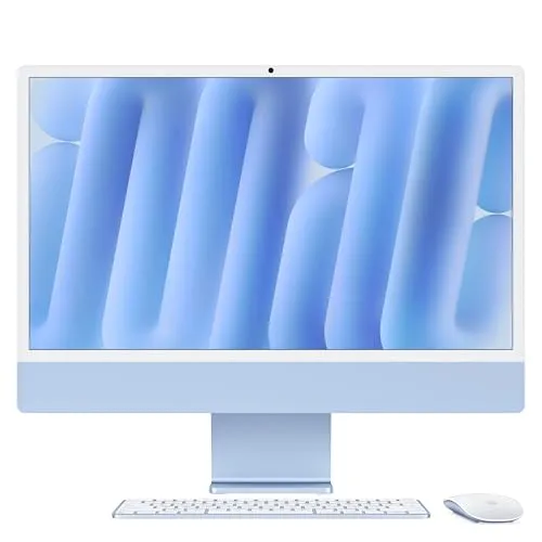 Apple iMac 2024 24.0 - 10-Core CPU, 16GB RAM, 512GB SSD, inkl. Magic Keyboard mit TouchID, elegantes Design in Blau